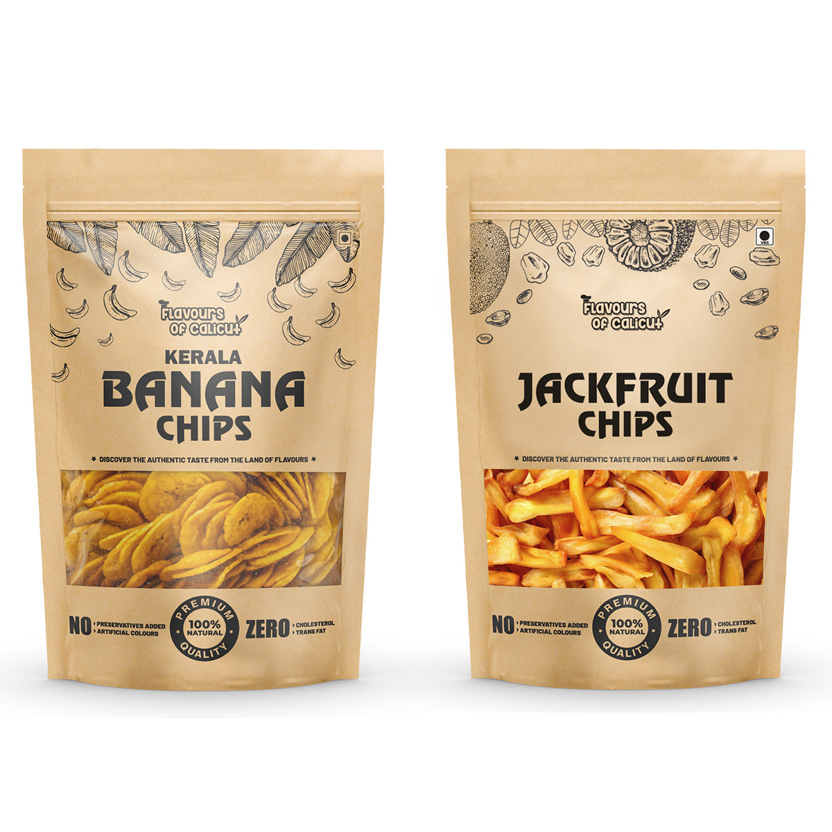 Kerala Chips Combo - Jackfruit Chips (500g) & Banana Chips (500g) - 1kg