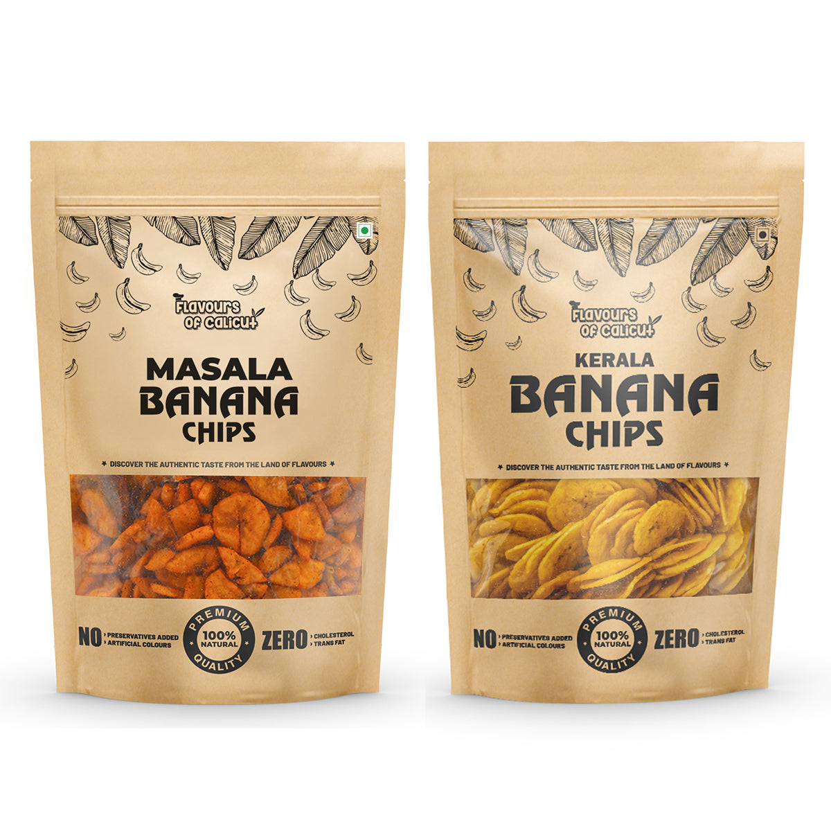 Kerala Chips Combo - Salted Banana Chips (500g) & Masala Banana Chips (500g) - 1kg